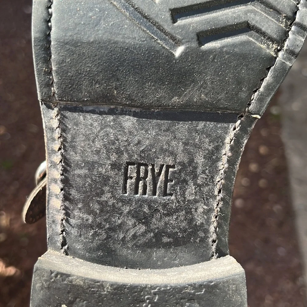 Frye Black Leather Combat Boots - Picture 4 of 10